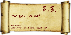 Pavlyak Baldó névjegykártya